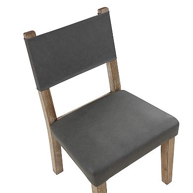 Steve Silver Co. Faux Leather Dining Chair with Wood Legs