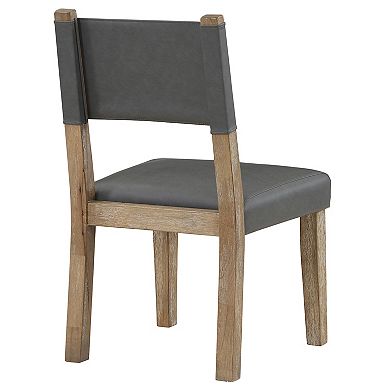 Steve Silver Co. Faux Leather Dining Chair with Wood Legs