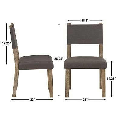 Steve Silver Co. Faux Leather Dining Chair with Wood Legs