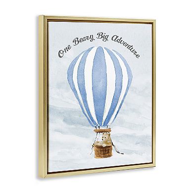 Stupell Home Decor Beary Big Adventure Balloon Framed Floating Canvas