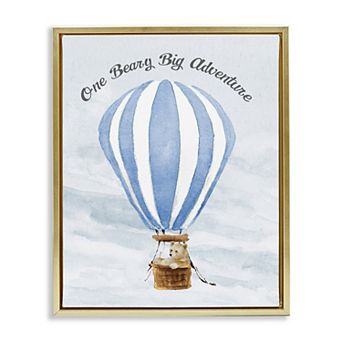 Stupell Home Decor Beary Big Adventure Balloon Framed Floating Canvas