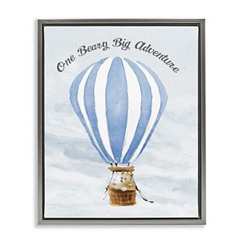 Stupell Home Decor Beary Big Adventure Balloon Framed Floating Canvas
