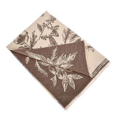 Mellow World Reversible Floral Patterned Wrap Scarf