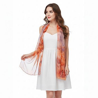 Mellow World Watercolor Floral Patterned Wrap Scarf