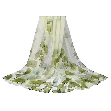 Mellow World Watercolor Floral Patterned Wrap Scarf