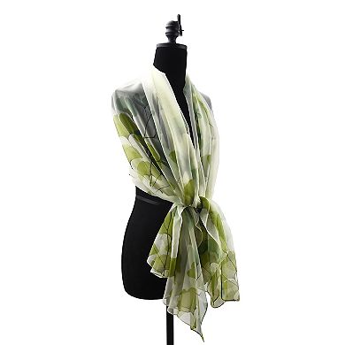 Mellow World Watercolor Floral Patterned Wrap Scarf