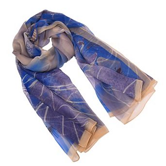 Mellow World Watercolor Floral Patterned Wrap Scarf