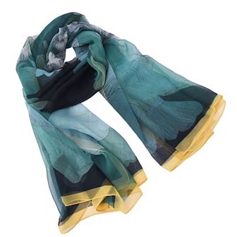 Mellow World Watercolor Floral Patterned Wrap Scarf