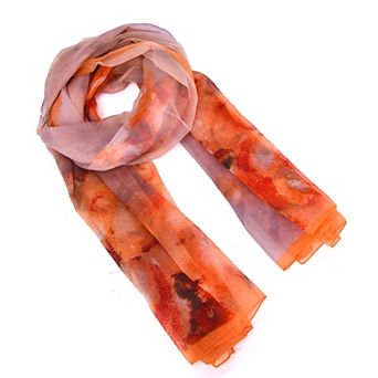 Mellow World Watercolor Floral Patterned Wrap Scarf