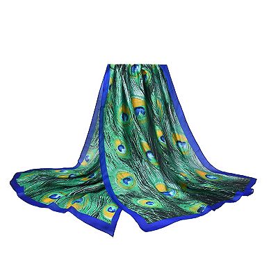 Women's Mellow World Peacock Feather Pattern Wrap Scarf