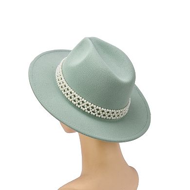 Women's Mellow World Wide Brim Hat With Pearl Band