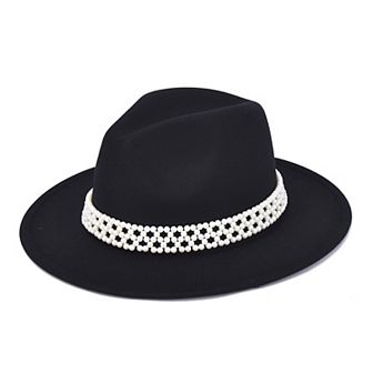 Women's Mellow World Wide Brim Hat With Pearl Band