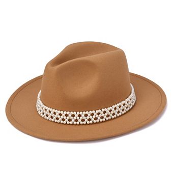 Women's Mellow World Wide Brim Hat With Pearl Band