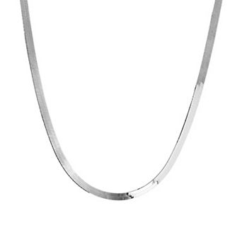 Athra NJ Inc Sterling Silver Herringbone Chain Necklace