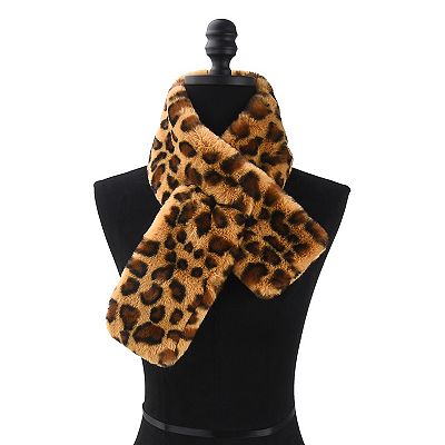 Mellow World Faux Fur Leopard Pull Through Scarf