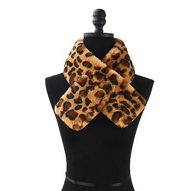 Mellow World Faux Fur Leopard Pull Through Scarf