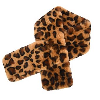 Mellow World Faux Fur Leopard Pull Through Scarf