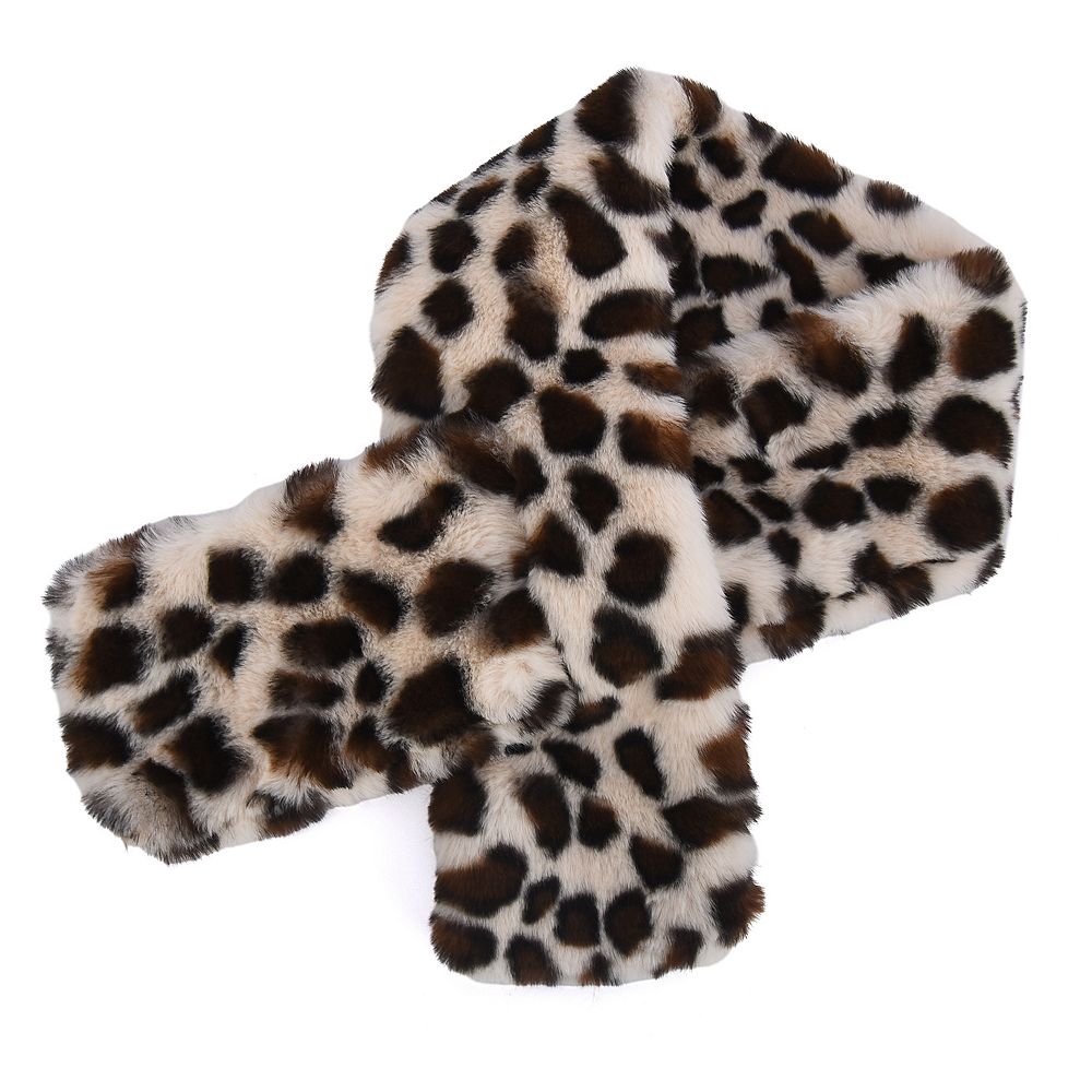 Mellow World Faux Fur Leopard Pull Through Scarf