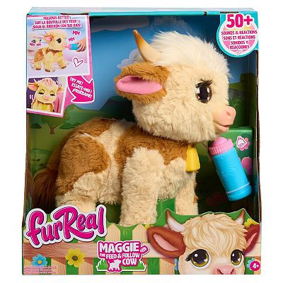 Just Play FurReal Maggie Interactive Feed Follow Cow Plush Toy