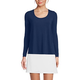 Women's Lands' End Power Performance Long Sleeve Scoopneck T-Shirt