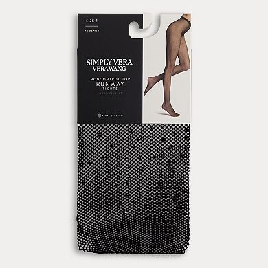 Women's Simply Vera Vera Wang Micro Fishnet Embellished Tights