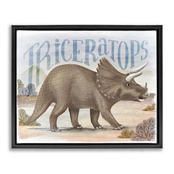 Stupell Home Decor Triceratops in Nature Framed Floating Canvas