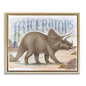 Stupell Home Decor Triceratops in Nature Framed Floating Canvas