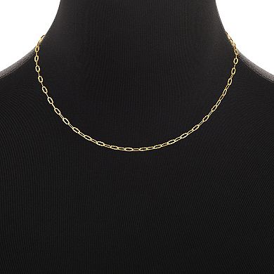 PRIMROSE 14k Gold Flash Plated Brass Oval Link Chain Necklace
