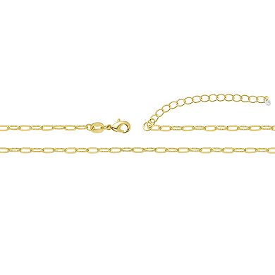 PRIMROSE 14k Gold Flash Plated Brass Oval Link Chain Necklace