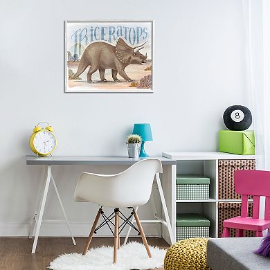 Stupell Home Decor Triceratops in Nature Framed Giclee