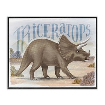 Stupell Home Decor Triceratops in Nature Framed Giclee