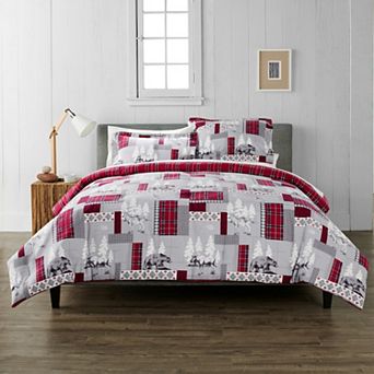 Cuddl Duds® Red Lodge Patchwork Flannel Comforter Set with Shams
