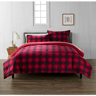 Cuddl Duds® Ombre Plaid Flannel Comforter Set with Shams
