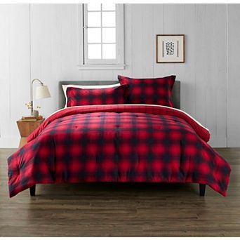 Cuddl Duds® Ombre Plaid Flannel Comforter Set with Shams
