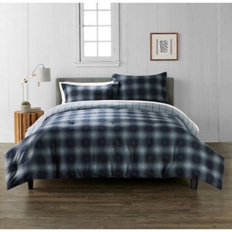 Cuddl Duds® Ombre Plaid Flannel Comforter Set with Shams