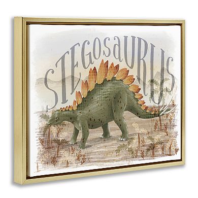 Stupell Home Decor Stegosaurus In Nature Framed Floating Canvas