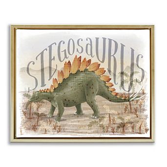 Stupell Home Decor Stegosaurus In Nature Framed Floating Canvas