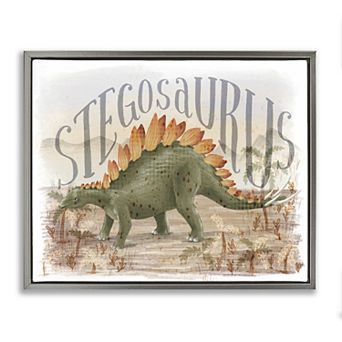 Stupell Home Decor Stegosaurus In Nature Framed Floating Canvas