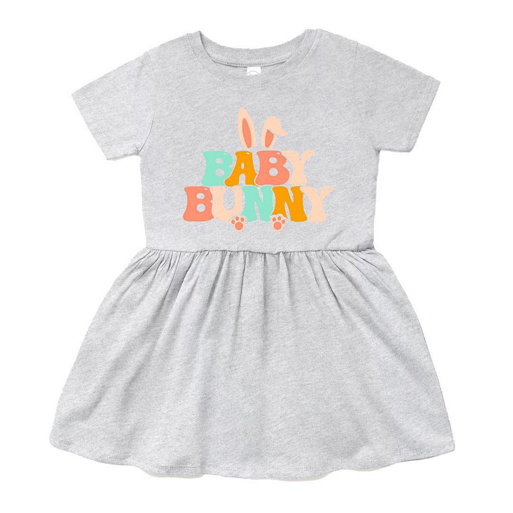 The Juniper Shop Baby Bunny Ears Infant Dress - 12 Month - Heather Grey