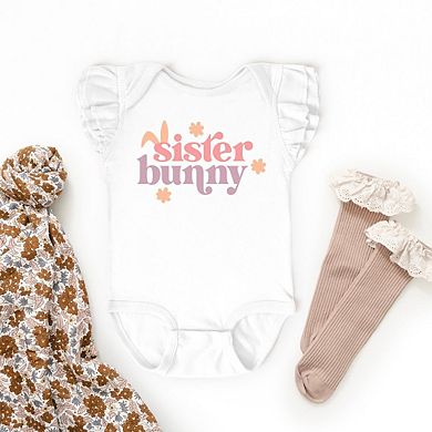 Sister Bunny Baby Flutter Sleeve Bodysuit