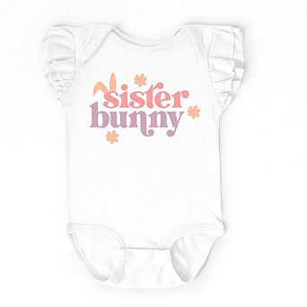 Sister Bunny Baby Flutter Sleeve Bodysuit