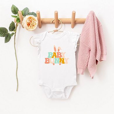 Baby Bunny Ears Baby Flutter Sleeve Bodysuit