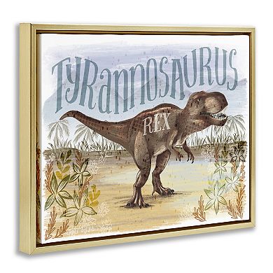 Stupell Home Decor T-Rex in Nature Framed Floating Canvas