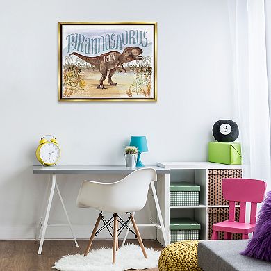 Stupell Home Decor T-Rex in Nature Framed Floating Canvas