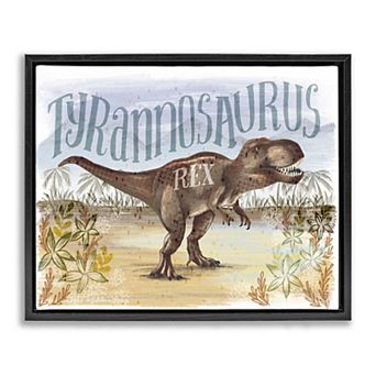 Stupell Home Decor T-Rex in Nature Framed Floating Canvas