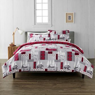 Cuddl Duds® Red Lodge Patchwork Duvet Cover Set with Shams