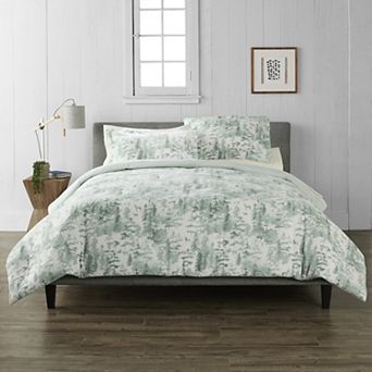 Cuddl Duds® Sage Painted Forest Duvet Cover Set with Shams
