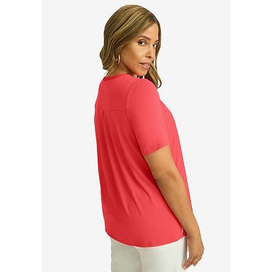 Jessica London Women's Plus Size Uptown Refined Tee