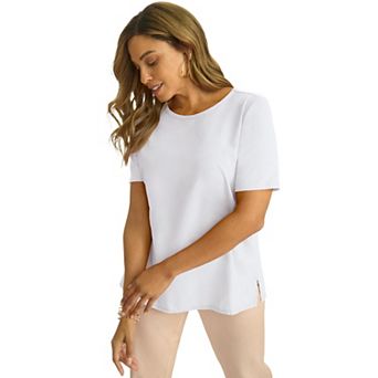 Jessica London Women's Plus Size Uptown Refined Tee