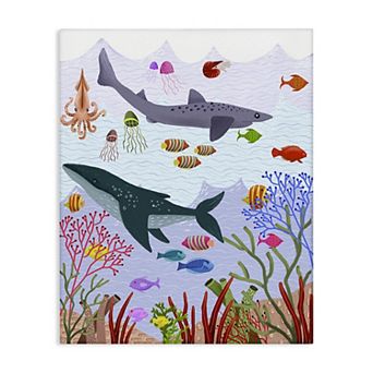 Stupell Home Decor Underwater Sea Animals Canvas